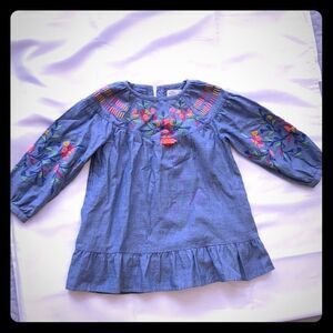 Zara denim dress with embroidered details